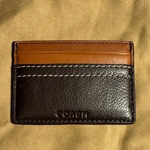 Coach Two-Tone Leather Card Holder